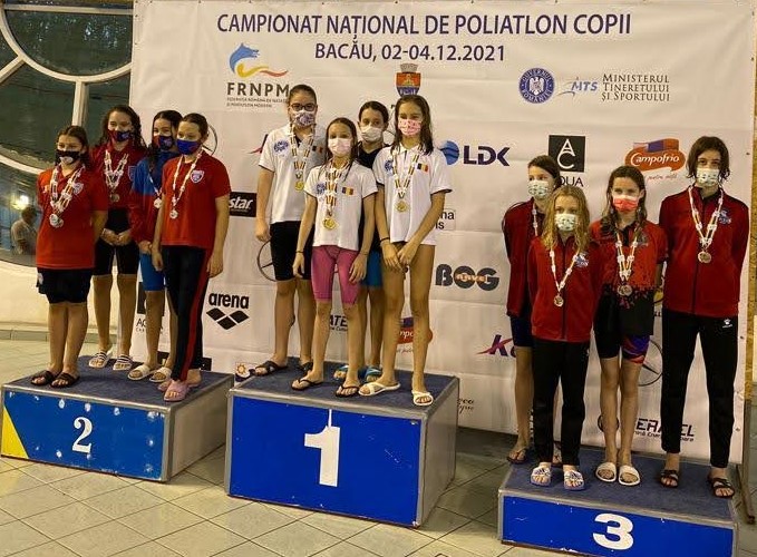 3 medalii de aur si 2 de argint pentru campionii Aqua Sport la Campionatul National Poliatlon 10-11 ani