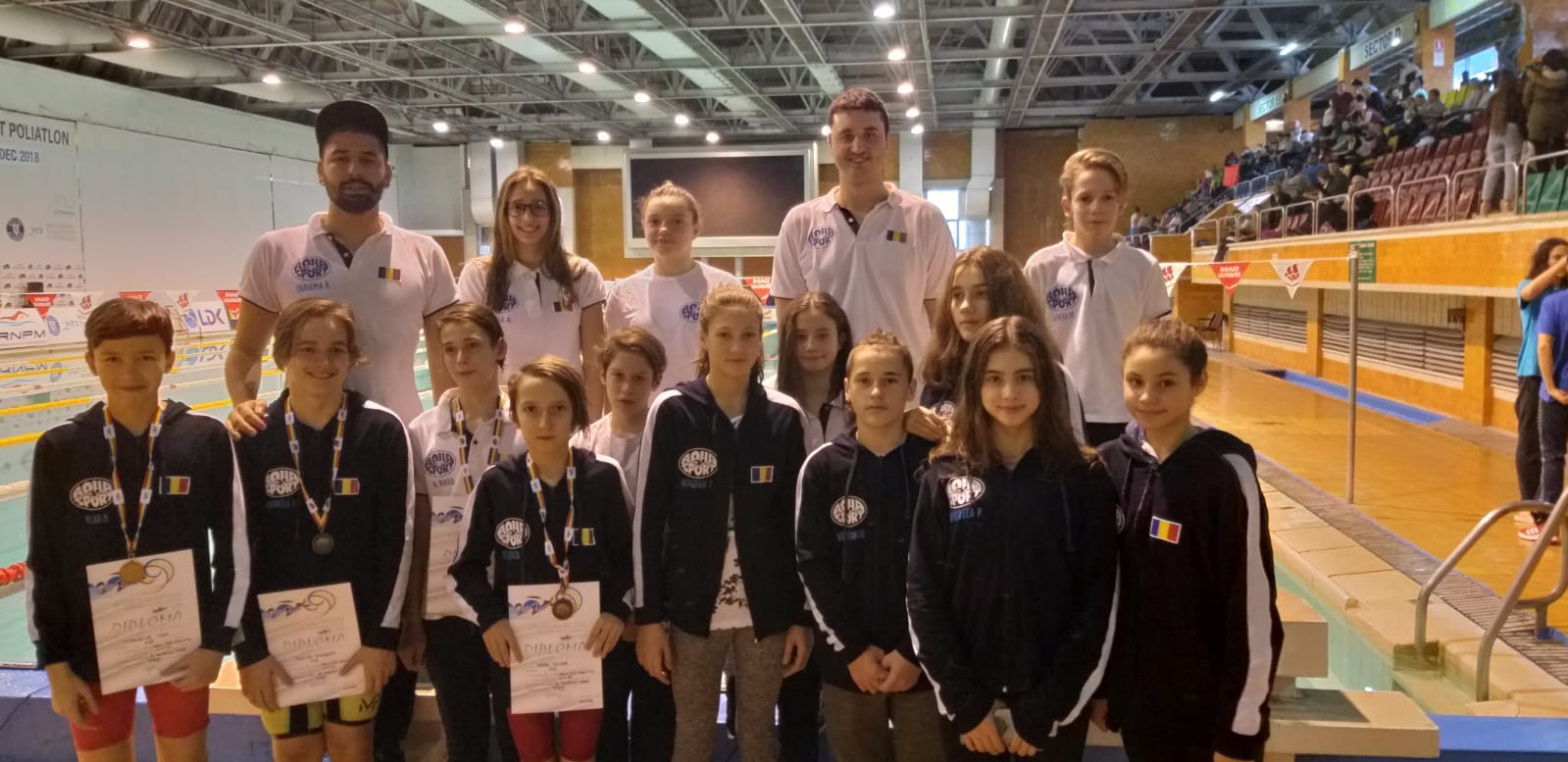 4 medalii, 2 titluri de Campioni Nationali si 13 noi recorduri pentru sportivii Aqua Sport la  Campionatul National Poliatlon Cadeti